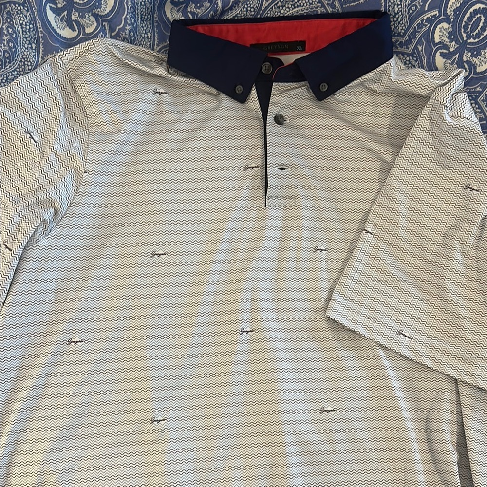 Greyson Men's Wind And Water Symbol Polo
